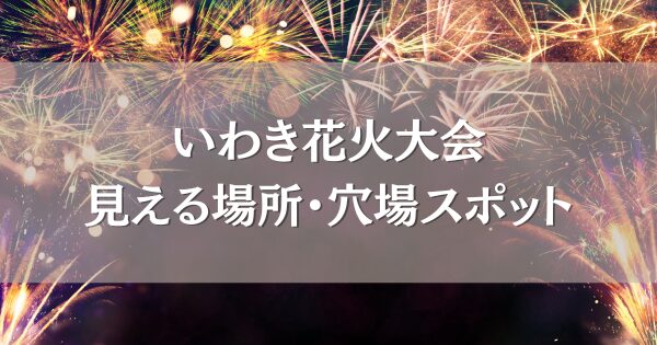 いわき花火大会2025見える場所や穴場スポット7選！混雑を避けて花火が見える場所まとめ