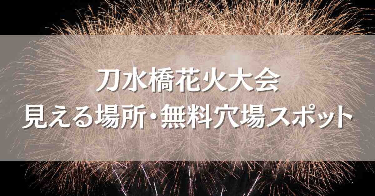 刀水橋花火大会2025穴場・見える場所7選！無料絶景スポットと公式会場まとめ